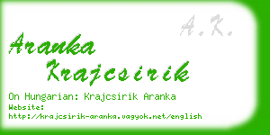 aranka krajcsirik business card